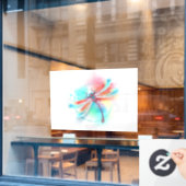 Rote Libelle im Aquarellhintergrund Fensteraufkleber (Café-Fenster)