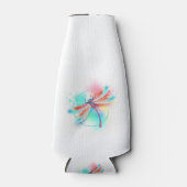 Rote Libelle im Aquarellhintergrund Flaschenkühler (Vorderseite)