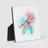 Rote Libelle im Aquarellhintergrund Fotoplatte (Vorderseite)