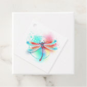 Rote Libelle im Aquarellhintergrund Geschenkanhänger (Beispiel)