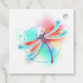 Rote Libelle im Aquarellhintergrund Geschenkanhänger (Rückseite)