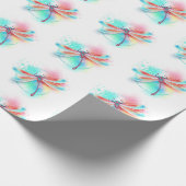 Rote Libelle im Aquarellhintergrund Geschenkpapier (Ecke)