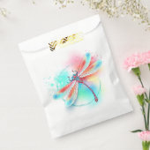 Rote Libelle im Aquarellhintergrund Geschenktütchen (Versiegelt)