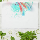 Rote Libelle im Aquarellhintergrund Geschirrtuch (Gefaltet)