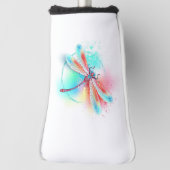 Rote Libelle im Aquarellhintergrund Golf Headcover (Rotieren 90)