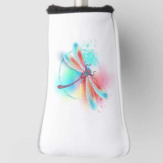 Rote Libelle im Aquarellhintergrund Golf Headcover (Rotieren 90)