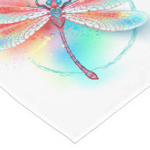 Rote Libelle im Aquarellhintergrund Großer Tischläufer (Ecke)