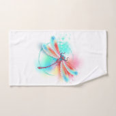 Rote Libelle im Aquarellhintergrund Handtuch (Handtuch)