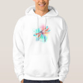 Rote Libelle im Aquarellhintergrund Hoodie (Vorderseite)