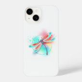 Rote Libelle im Aquarellhintergrund iPhone Hülle (Rückseite)