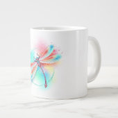 Rote Libelle im Aquarellhintergrund Jumbo-Tasse (Vorderseite Rechts)