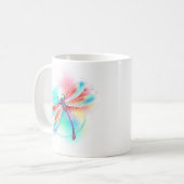 Rote Libelle im Aquarellhintergrund Kaffeetasse (Vorderseite Links)