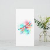 Rote Libelle im Aquarellhintergrund Karte (Stehend Vorderseite)