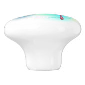 Rote Libelle im Aquarellhintergrund Keramikknauf (Seitenansicht)