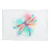 Rote Libelle im Aquarellhintergrund Kissenbezug (Rückseite)