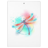 Rote Libelle im Aquarellhintergrund Klemmbrett (Rückseite)