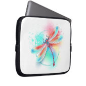 Rote Libelle im Aquarellhintergrund Laptopschutzhülle (Vorne Rechts)