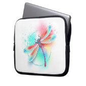 Rote Libelle im Aquarellhintergrund Laptopschutzhülle (Vorderseite Links)