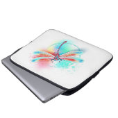 Rote Libelle im Aquarellhintergrund Laptopschutzhülle (Vorne Knopf)