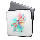 Rote Libelle im Aquarellhintergrund Laptopschutzhülle (Vorderseite Links)