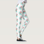 Rote Libelle im Aquarellhintergrund Leggings (Rechts)