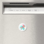 Rote Libelle im Aquarellhintergrund Magnet (In Situ (Geschirrspüler))