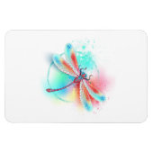 Rote Libelle im Aquarellhintergrund Magnet (Horizontal)