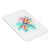 Rote Libelle im Aquarellhintergrund Magnet (Rechte Seite)