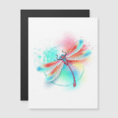 Rote Libelle im Aquarellhintergrund Magneteinladung (Vorne/Hinten)