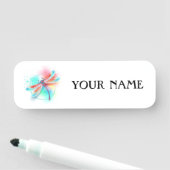 Rote Libelle im Aquarellhintergrund Namensschild (Beispiel)