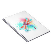 Rote Libelle im Aquarellhintergrund Notizblock (Rechte Seite)