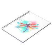 Rote Libelle im Aquarellhintergrund Notizblock (Linke Seite)