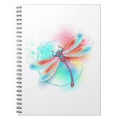 Rote Libelle im Aquarellhintergrund Notizblock (Vorderseite)