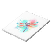 Rote Libelle im Aquarellhintergrund Notizblock (Rotiert)