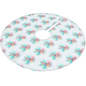 Rote Libelle im Aquarellhintergrund Polyester Weihnachtsbaumdecke (Schrägansicht)