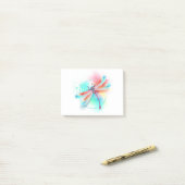 Rote Libelle im Aquarellhintergrund Post-it Klebezettel (Auf Schreibtisch)