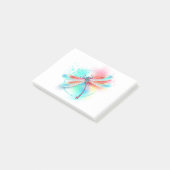 Rote Libelle im Aquarellhintergrund Post-it Klebezettel (angewinkelt)