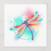 Rote Libelle im Aquarellhintergrund Programm (Vorderseite)
