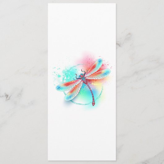 Rote Libelle im Aquarellhintergrund Programm (Vorderseite)
