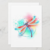 Rote Libelle im Aquarellhintergrund Programm (Vorne/Hinten)