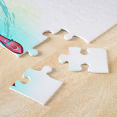 Rote Libelle im Aquarellhintergrund Puzzle (Seite)