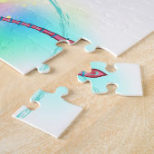 Rote Libelle im Aquarellhintergrund Puzzle (Seite)