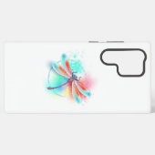 Rote Libelle im Aquarellhintergrund Samsung Galaxy Hülle (Rückseite (Horizontal))