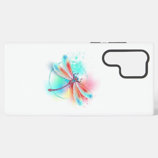 Rote Libelle im Aquarellhintergrund Samsung Galaxy Hülle (Rückseite (Horizontal))