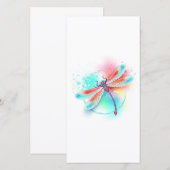 Rote Libelle im Aquarellhintergrund Save The Date (Vorne/Hinten)