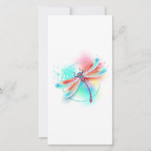 Rote Libelle im Aquarellhintergrund Save The Date
