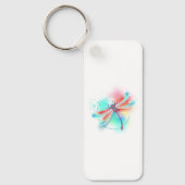 Rote Libelle im Aquarellhintergrund Schlüsselanhänger (Vorderseite)