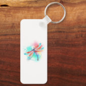 Rote Libelle im Aquarellhintergrund Schlüsselanhänger (Rückseite)