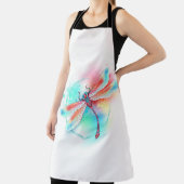 Rote Libelle im Aquarellhintergrund Schürze (InSitu)