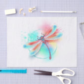 Rote Libelle im Aquarellhintergrund Seidenpapier (Handwerk)